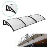 Műanyag előtető 90x300cm fekete HOP1000696-6