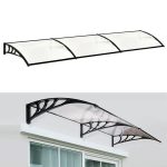 Műanyag előtető 90x300cm fekete HOP1000696-6