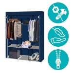 Mobil ruhásszekrény 130x45x170cm kék HOP1000701-1