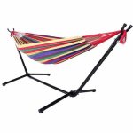 Tartóállvány ajándék kétszemélyes függőággyal piros