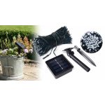 Napelemes kerti fényfüzér 100 LED melegfehér 10 méteres