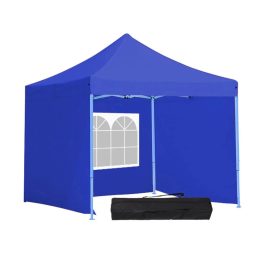   Kerti pavilon összecsukható 3-fallal hordtáskával 2,9x2,9m kék HOP1000807-1