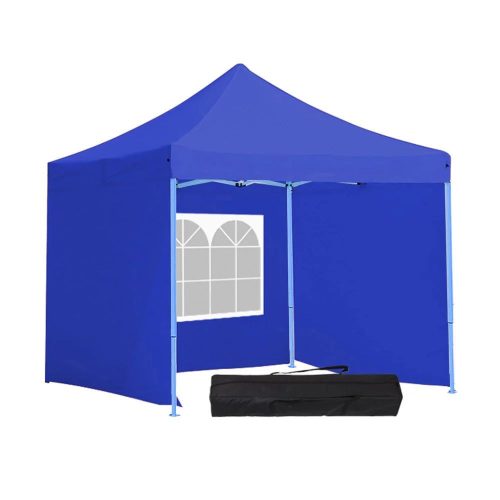 Kerti pavilon összecsukható 3-fallal hordtáskával 2,9x2,9m kék HOP1000807-1