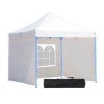 Kerti pavilon összecsukható 3-fallal hordtáskával 2,9x2,9m fehér HOP1000807-3