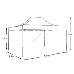 Összecsukható kerti pavilon hordtáskával 2,9x4,25m fehér HOP1000808-3