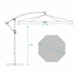 Függő napernyő 2,7m kheki HOP1000812-3