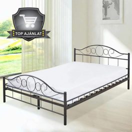   Mimi fém ágykeret ajándék ágyráccsal 200x140cm-es fekete HOP1000898-1