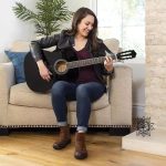 Akusztikus gitár szett kezdőknek ajándék hangolóval fekete HOP1000982-1