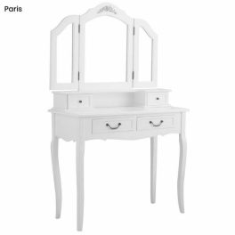Tükrös fésülködő asztal Paris fehér HOP1000991-1