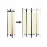 4 paneles térelválasztó paraván bézs HOP1001019-1