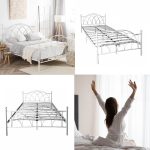 Fém ágykeret ajándék ágyráccsal 180x200cm fehér Lotti HOP1001135-2