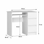 Íróasztal tölgy-fehér 90x77x50cm HOP1001284