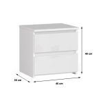 2-fiókos hálószoba komód fehér HOP1001286