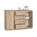 4-fiókos 2-szekrényes komód tölgy 138x99x40cm HOP1001296