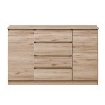 4-fiókos 2-szekrényes komód tölgy 138x99x40cm HOP1001296