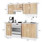 3-paneles konyhabútor tölgy 1,8m HOP1001301