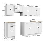 4-paneles konyhabútor fehér 2,4m HOP1001304