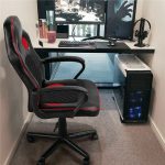 Gamer basic szék steppelt háttámla piros szegély HOP1001334-3