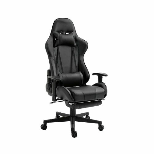 Gamer szék lábtartóval fekete HOP1001335-1