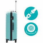 Utazóbőrönd szett kozmetikai táskával mentazöld HOP1001471-3