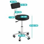 Háttámlás kozmetikai szék fekete HOP1001519-1