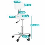 Háttámlás kozmetikai szék fehér HOP1001519-2