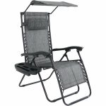 Zéró gravitációs szék napellenzővel és pohártartóval 2db szürke HOP1001529-1