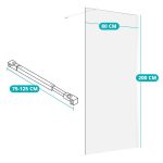 Walk-in 8mm-es edzettüveg zuhanyfal 100x200cm HOP1001544-2