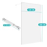 Walk-in 8mm-es edzettüveg zuhanyfal 120x200cm HOP1001544-3