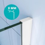 Walk-in 8mm-es edzettüveg zuhanyfal 120x200cm HOP1001544-3