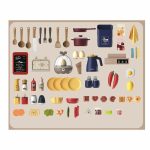 Játékkonyha 72-részes barna HOP1001613