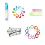 Horgoló készlet színes fonalakkal kiegészítőkkel ajándék válltáskában HOP1001636