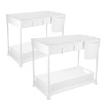 Mosogató alá helyezhető 2-szintes rendszerező állvány 2db fehér HOP1001646-1