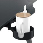 Állítható magasságú reggelizőasztal tablettartóval fekete HOP1001661-2