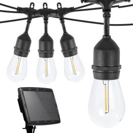   Kültéri szolár dekor égősor 15db E27 LED lámpával 15m HOP1001741