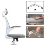 Ergonomikus irodai szék deréktámasszal fejtámlával szürke HOP1001787-2