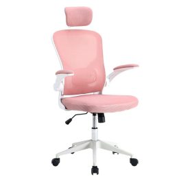   Ergonomikus irodai szék deréktámasszal fejtámlával rózsaszín HOP1001787-4