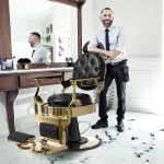 Vintage barber szék fekete-arany HOP1001827