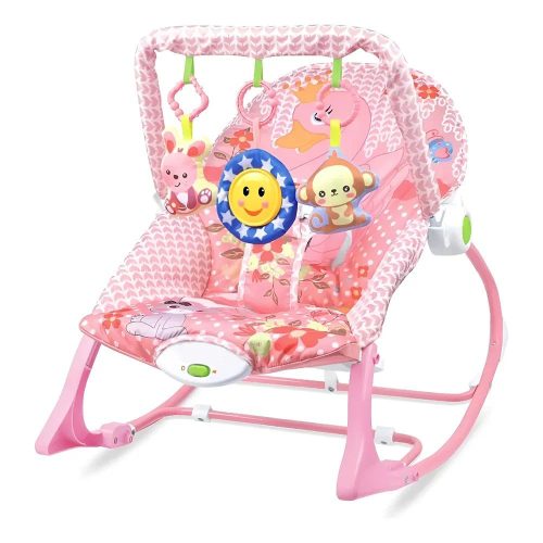 Rezgő zenélő pihenőszék rózsaszín 18kg-ig HOP1001853
