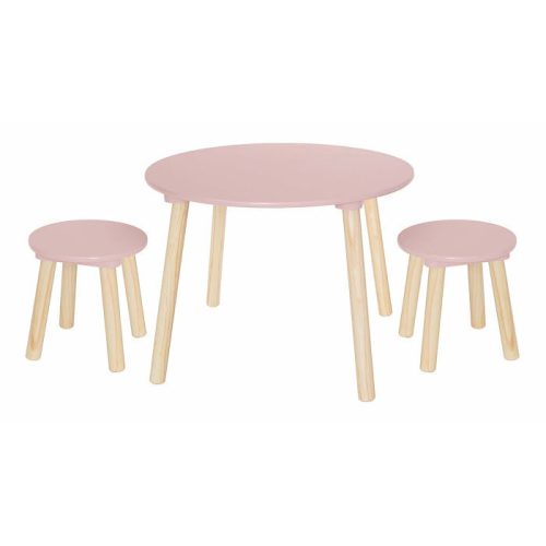 Asztal 2 székkel fából, pasztell rózsaszín Jabadabado JabaH13231