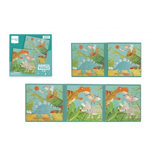 Mágneses puzzle könyv - Dínók - Scratch Europe SC6181151