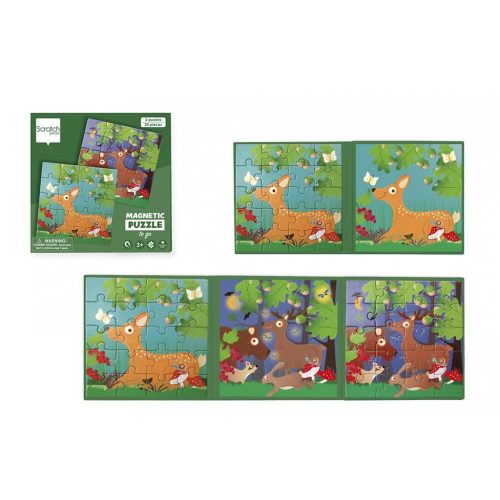 Mágneses puzzle könyv - Erdő - Scratch Europe SC6181155